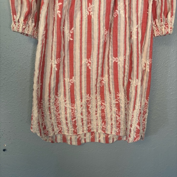 Misa Los Angeles Pink White Off the Shoulder Embroidered Mini Dress Medium Boho - Picture 5 of 12